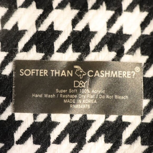Softer than Cashmere, Embroidered with letter A,  black and white scarf tassels - Picture 2 of 5